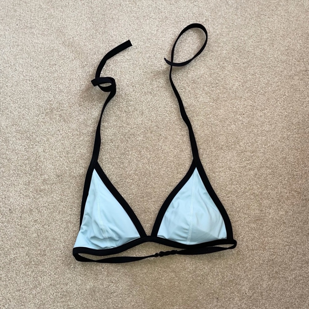 PINK Blue Bikini Triangle Top